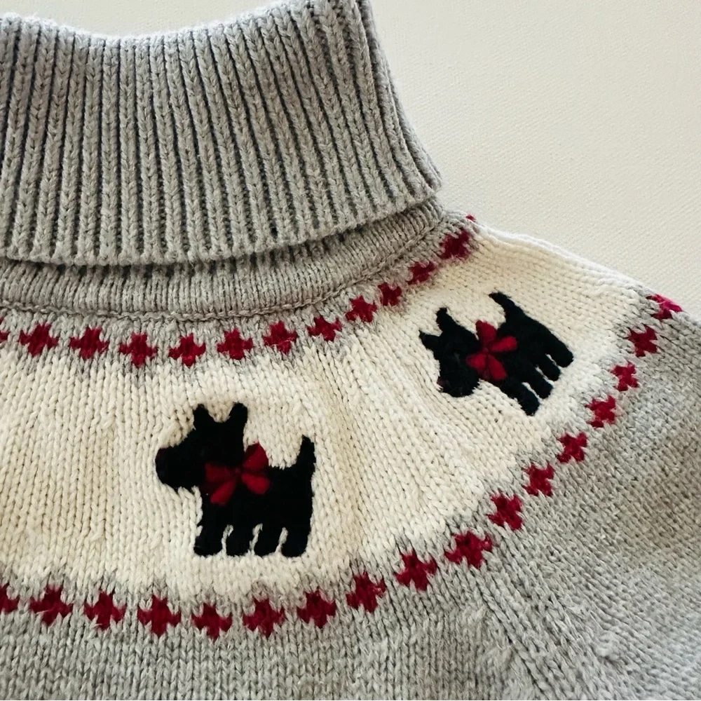 Gymboree 5T Toddler Girl Sweater Dress Dog Holiday Christmas